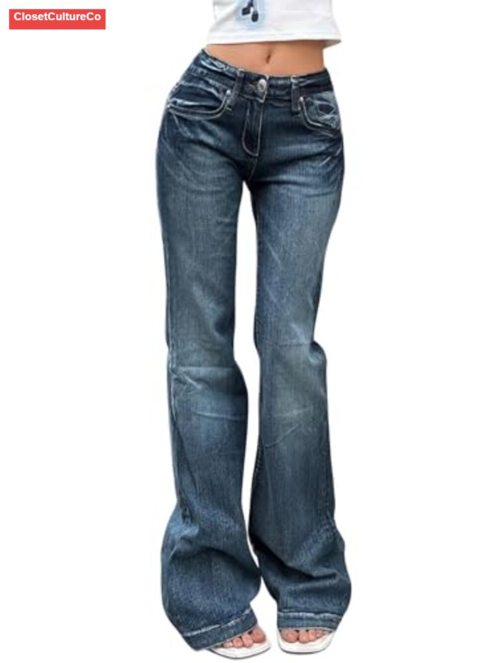 EMMIOL Women High Waisted Flare Jeans Stretchy Bootcut Denim Pants
